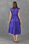 Sleeve Ruffled Elastic Waisted Belt Detailed Double-breasted Collar Midi Length Purple Dress 103 - 3