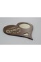 Heart Shape Wooden Coffee Presentation Decoration & Decorative Plate with My Mother Writing (Walnut & Beige) (20 X 20cm) - 3