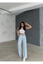 Trend High Detail Baggy High Waist Relaxed Cargo Pocket Jean Denim Trousers - 5