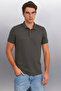 Marten Men's 100% Cotton Short Sleeve Regular Fit Anthracite Polo Collar T-Shirt - 3
