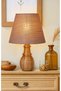 Wooden Walnut Lampshade Brown Modern Stylish Bedroom Living Room Table Lamp