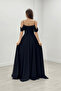 Chiffon Polka Dot Dress - Black - 5