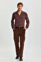 Relaxed Cut Corduroy Men's Trousers Brown