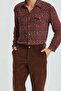 Relaxed Cut Corduroy Men's Trousers Brown - 5