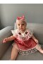 Red Petite Checkered Cherry Detailed Summer Dress with Headband