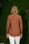 Large Size Brown Corduroy Shirt with Pocket Detail - 4