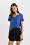 Women's Blue T-Shirt - W9578Az/Be46 - 2
