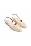 Park Moda Nude Beige Straw Rhinestone Stylish Comfortable Pointed Toe Open Back Summer Slippers Sandals Shoes - 4