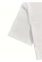 Women's V-Neck White Printed Oversize Boyfriend Casual T-Shirt - 2