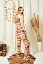 Exclusive Special Design Lace Fabric Flared Leg Trousers Low-cut Waist Strap Suit Beachwear - 3