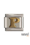 Italian Stainless Steel Yellow Letter P 9mm Charm - 2