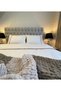 White Colored Red Bias Duvet Cover Set - 4