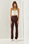 Women's Burgundy Striped Palazzo Trousers 60251231 - 2