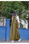 Oversize Pocketed Oil Green Gilet/Salopet - 4