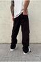 Baggy Black Cargo Pocket Lace Detailed Trousers - 6