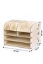 A4 Document Shelf Desktop Organizer File Organizer Wooden Organizer - Org_4_krem - 3