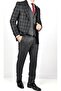 Crt562 2023-مزيج منقوش بدلة Slimfit /رمادي/48 مقاس - 6 Drop - 2