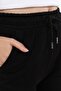 بنطال رياضي أسود مبطن بالصوف ذو 3 خيوط من نوع Basic Jogger مع بطانة من الصوف من الداخل - 6