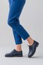Genuine Leather Navy Blue Lace-Up Oxford Women's Shoes - 2
