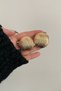 Striped Large Half Ball Earrings