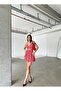 Women's Red Chest Detailed Thin Strap Above Knee Summer Mini Dress - 2