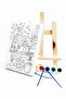 Village House Kids Painter Set - 20x30 cm Canvas with Precription, 2 Brushes and Palette, Paints and Easel Included - 3