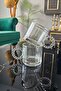 كوب زجاجي مكون من 6 قطع مع مقبض 300 مل| كوب شاي بمقبض| كوب مشروب زجاجي مطرز بالخرز - 6