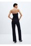 Denim Strapless Jumpsuit - 4