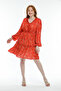 Women's Pomegranate Crispy Flowers Lined Mini Dress with Elastic Waist - 2