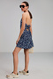 Trinity Women's Strappy Floral Patterned Blue Dress - 5