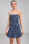 Trinity Women's Strappy Floral Patterned Blue Dress - 2