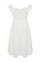 Beyaz Madonna Yaka Dokuma Büyük Beden Abiye/Bridal/Nikah/Nişan/Gece Elbisesi TBBSS24AH00117 - 8