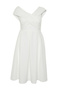 Beyaz Madonna Yaka Dokuma Büyük Beden Abiye/Bridal/Nikah/Nişan/Gece Elbisesi TBBSS24AH00117 - 7