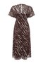Dark Brown Animal Patterned A-Line Chiffon Maxi Woven Dress Twoss24El00812 - 8