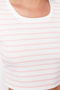White-Pink Fitted Knitted T-Shirt Tedss24Ts00044 - 2