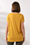 Casual V-Neck Short Sleeve T-Shirt 19410 MUSTARD - 4