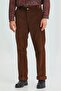 Relaxed Cut Corduroy Men's Trousers Brown - 2