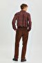 Relaxed Cut Corduroy Men's Trousers Brown - 4
