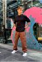 Baggy Brown Cargo Pocket Lace Detailed Trousers - 2