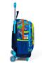Kids Cobalt Blue Graffiti Patterned Three-Compartment Wheeled School Backpack 23967 - 8