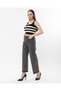Women's Anthracite Button Leg Detailed Flare Jeans Wide Leg Jeans Wide Leg Jeans