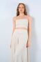 Women's Natural Strappy Crop Blouse Long Skirt Linen Set - 5