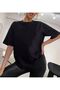 Yellow Moon Set of 2 Oversize Printed T-Shirt Basic Oversize Black T-Shirt - 3