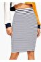 Women's Black and White Striped Tight Pencil Skirt