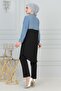 Zipper Detailed Tunic Ice Blue 6098 - 4