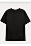 Women's V-Neck Black Printed Oversize Boyfriend Casual T-Shirt - 2