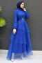 Huma Hijab Evening Dress Sax
