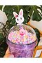 Straw Iced Glass Look Mica Water Bottle with Purple Led Light 450 ml Double Layer Water Bottle 2087 - 3