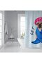 Cute Dog Patterned Digital Printed Bathroom Curtain - Single Wing C Ring, 180x200 Cm - 5