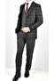 Crt562 2023-مزيج منقوش بدلة Slimfit /رمادي/48 مقاس - 6 Drop